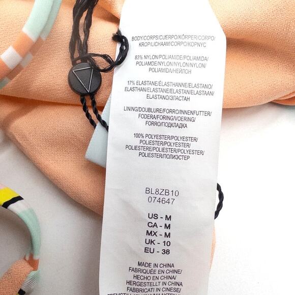 The Bikini Lab Striped Asymmetrical Waist One Piece Swimsuit Women's Medium - Picture 6 of 7